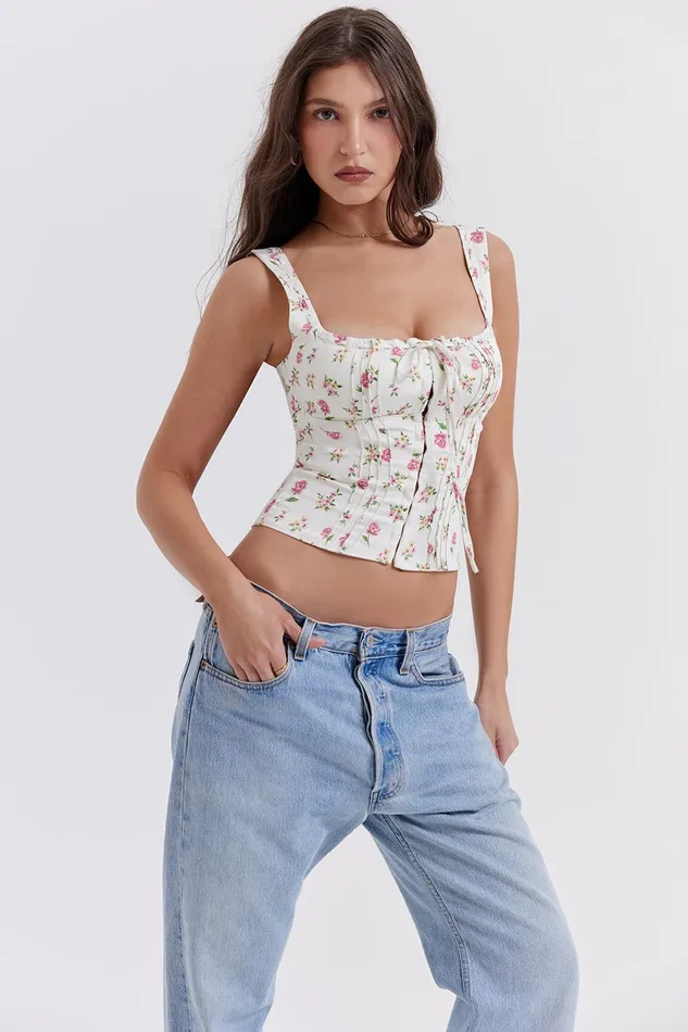 House Of CB ChiccaRose Print Floral Top Rose Women Tops