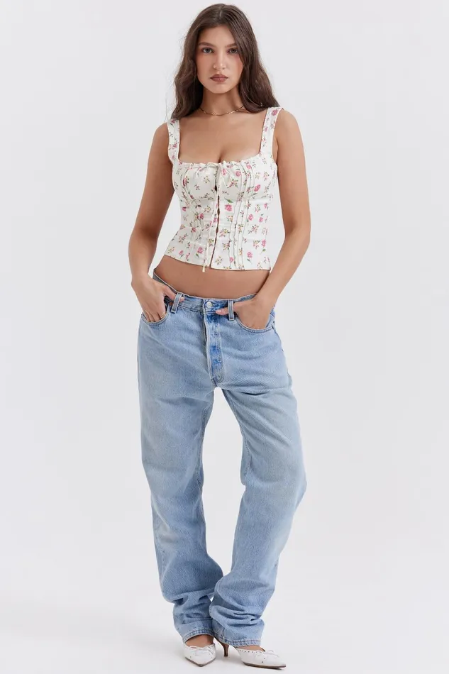 House Of CB ChiccaRose Print Floral Top Rose Women Tops