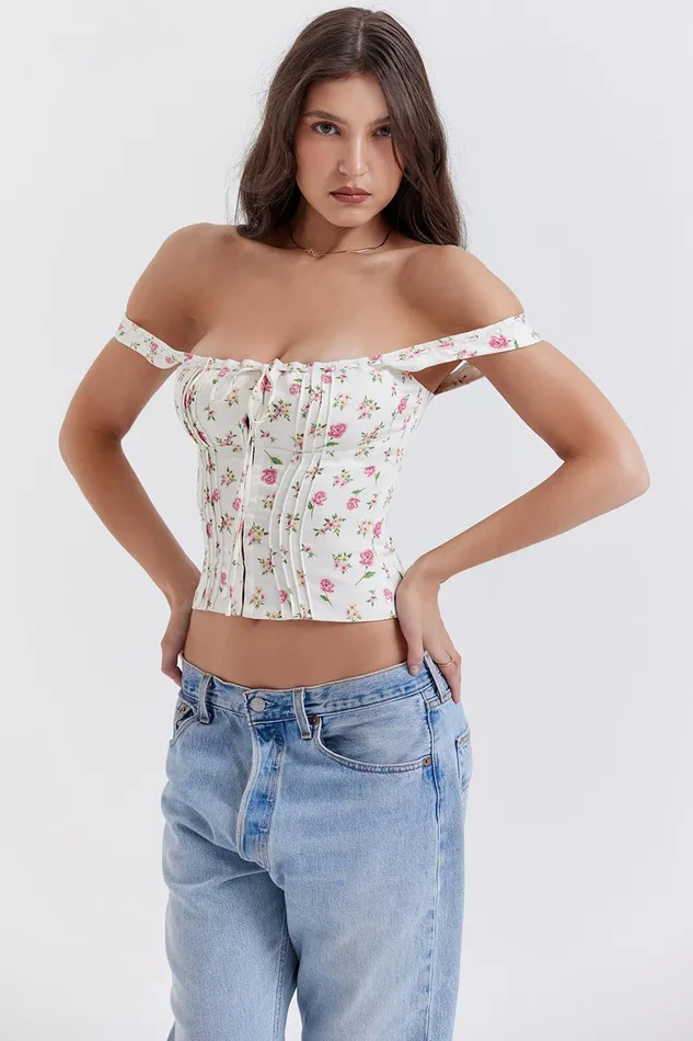 House Of CB ChiccaRose Print Floral Top Rose Women Tops