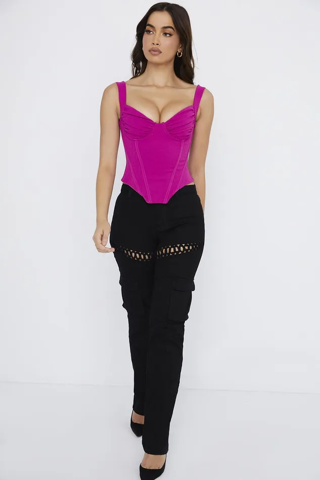 House Of CB DanaFuchsia Boned Corset Top 8211 SALE Fuchsia Women Corsets
