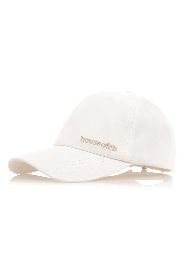 House Of CB DevonOff White Buckle Back Baseball Cap Off Women Sweats