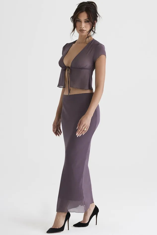 House Of CB DyanaDark Mauve Bias Cut Maxi Skirt 8211 SALE Dark Women Skirts