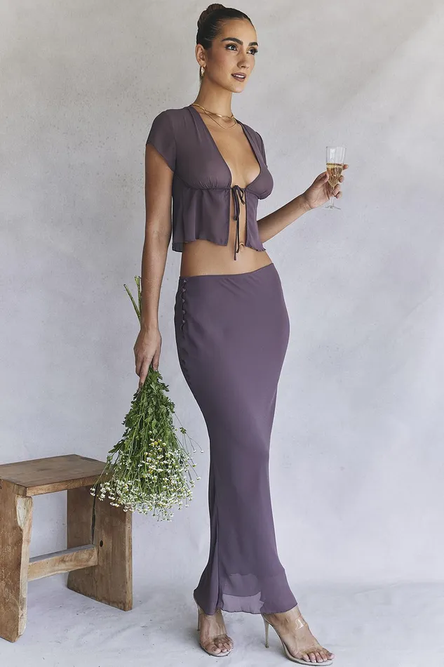 House Of CB DyanaDark Mauve Bias Cut Maxi Skirt 8211 SALE Dark Women Skirts