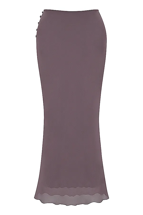 House Of CB DyanaDark Mauve Bias Cut Maxi Skirt 8211 SALE Dark Women Skirts