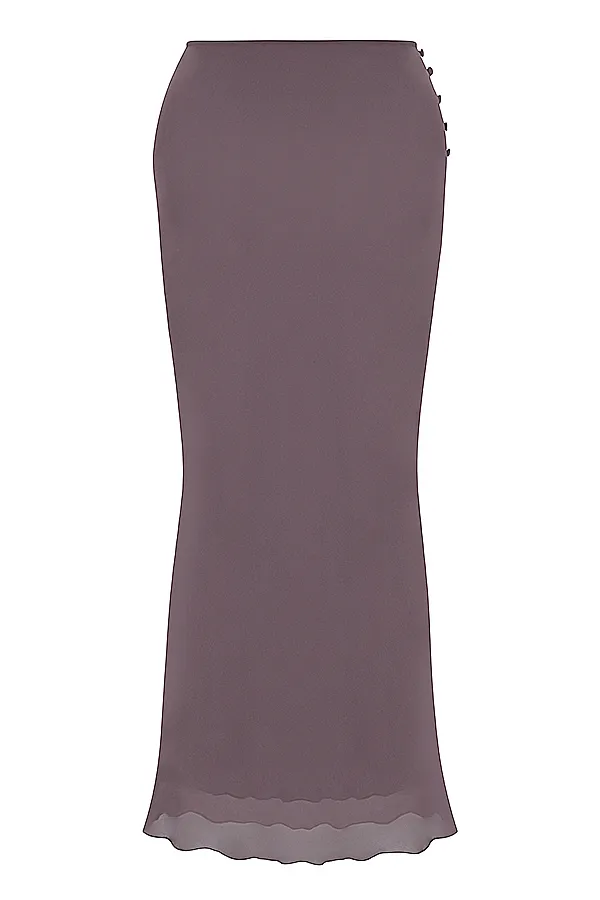 House Of CB DyanaDark Mauve Bias Cut Maxi Skirt 8211 SALE Dark Women Skirts