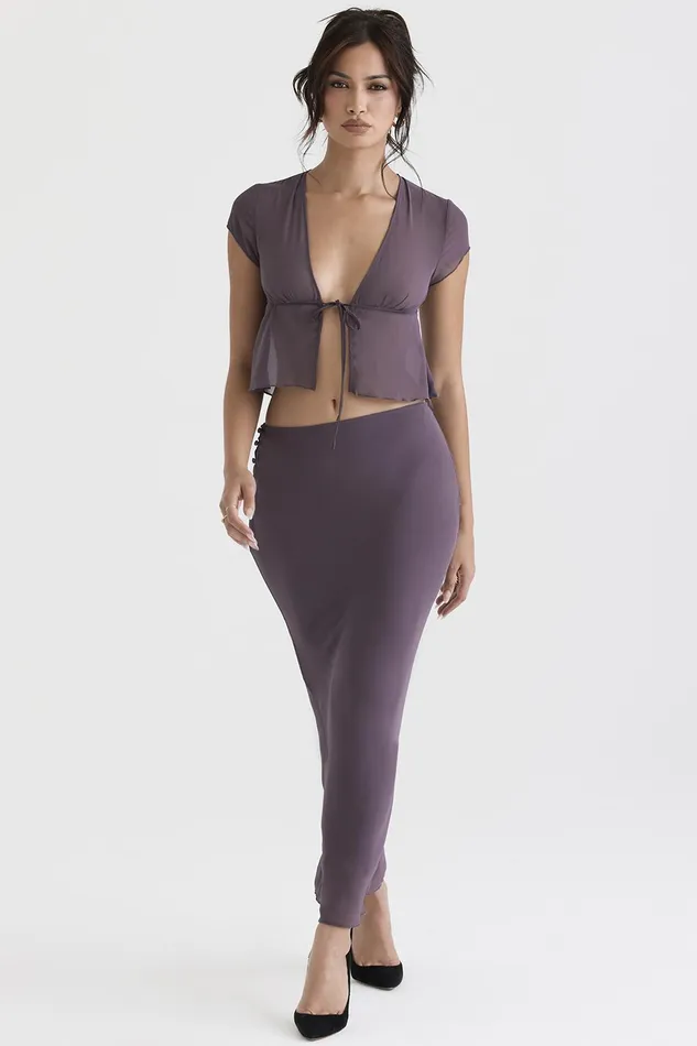 House Of CB DyanaDark Mauve Bias Cut Maxi Skirt 8211 SALE Dark Women Skirts