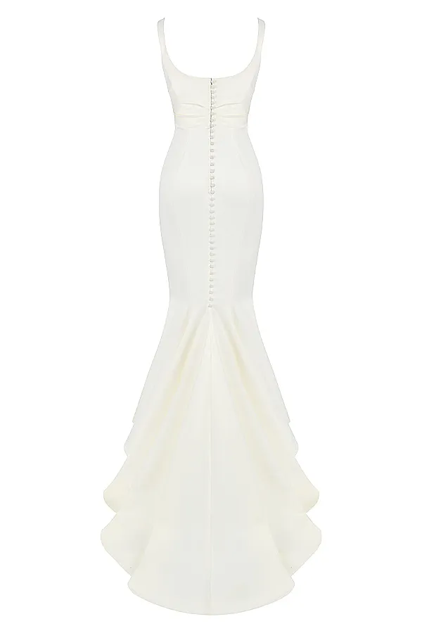 House Of CB EmilieOff White Satin Mermaid Bridal Gown Off Women Maxi Dresses