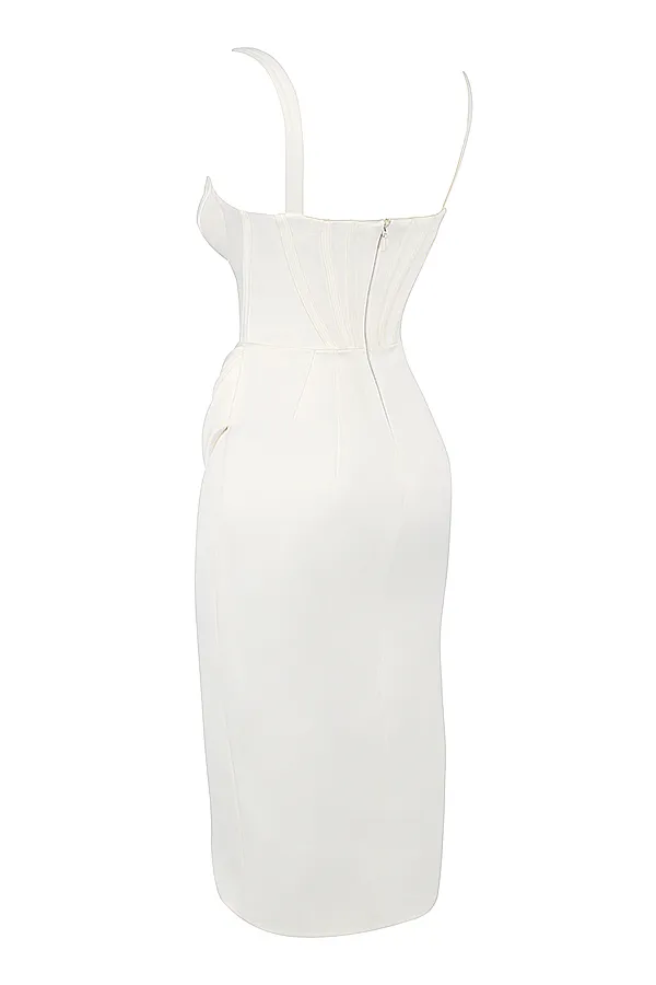 House Of CB FayeIvory Satin Corset Midi Dress 8211 SALE Ivory Women Corset Dresses