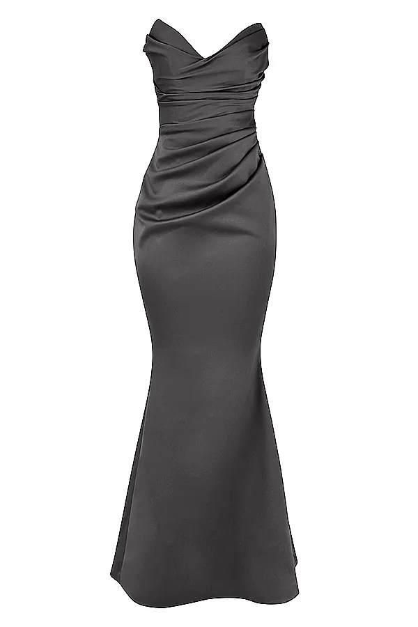 House Of CB FleurShadow Satin Strapless Gown 8211 SALE Shadow Women Maxi Dresses