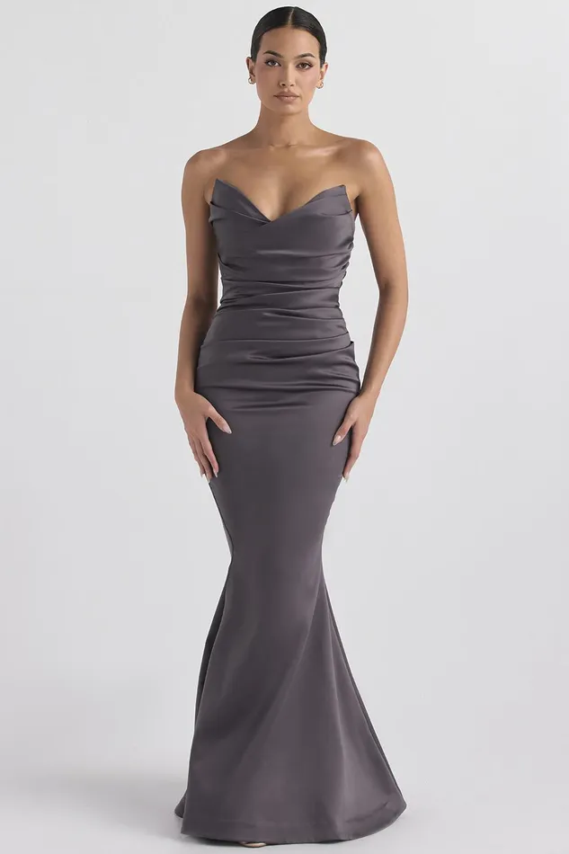 House Of CB FleurShadow Satin Strapless Gown 8211 SALE Shadow Women Maxi Dresses