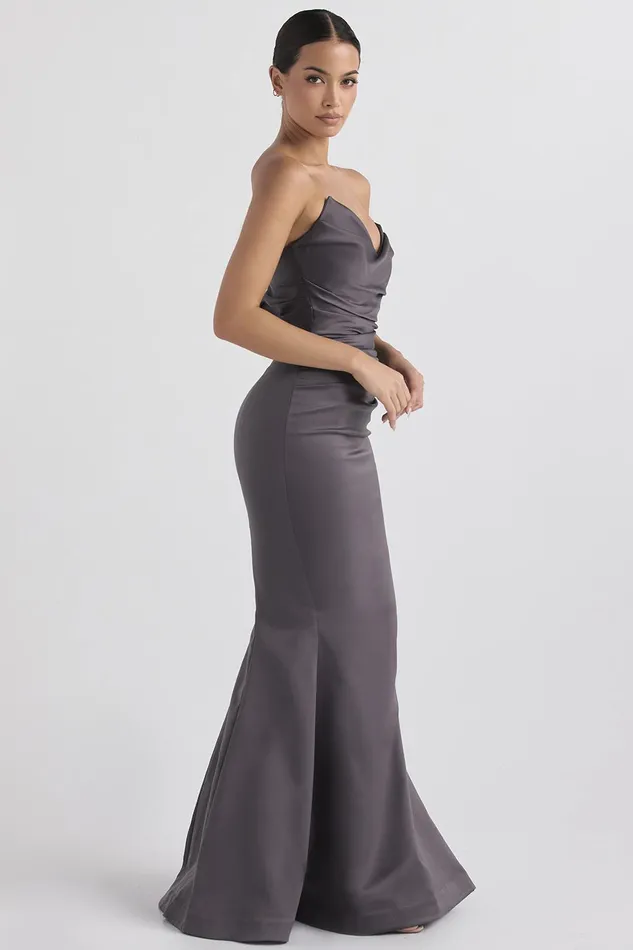 House Of CB FleurShadow Satin Strapless Gown 8211 SALE Shadow Women Maxi Dresses