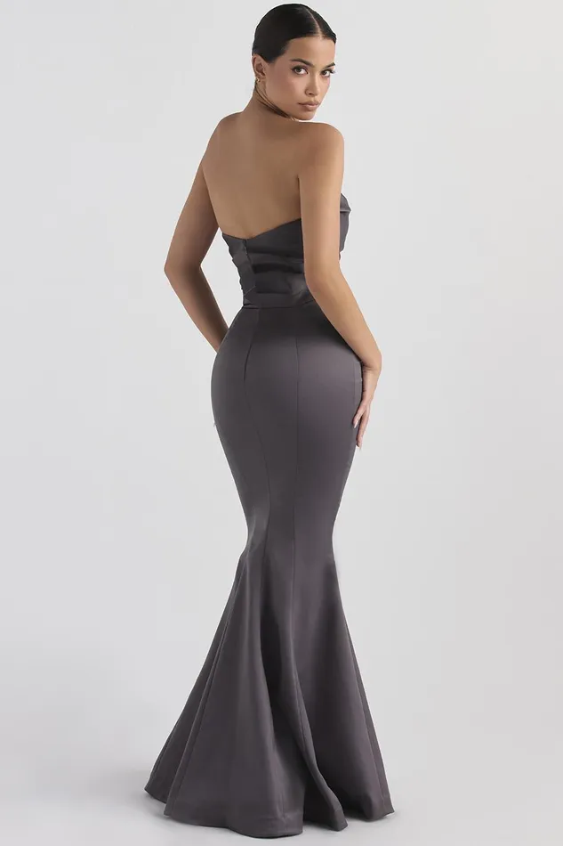 House Of CB FleurShadow Satin Strapless Gown 8211 SALE Shadow Women Maxi Dresses