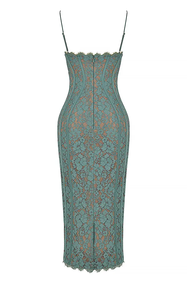 House Of CB JoelleForest Lace Midi Dress 8211 SALE Forest Women Bodycon Dresses