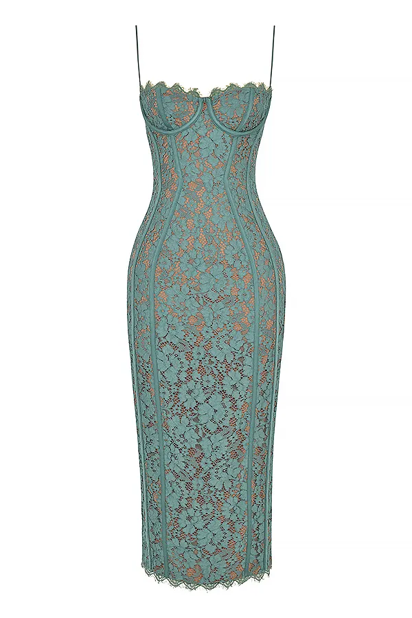 House Of CB JoelleForest Lace Midi Dress 8211 SALE Forest Women Bodycon Dresses