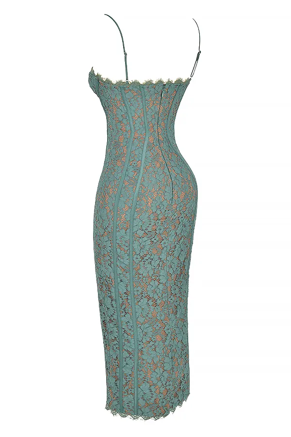 House Of CB JoelleForest Lace Midi Dress 8211 SALE Forest Women Bodycon Dresses