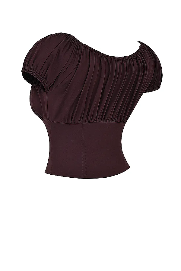 House Of CB KittyRich Brown Gathered Top 8211 SALE Rich Women Tops