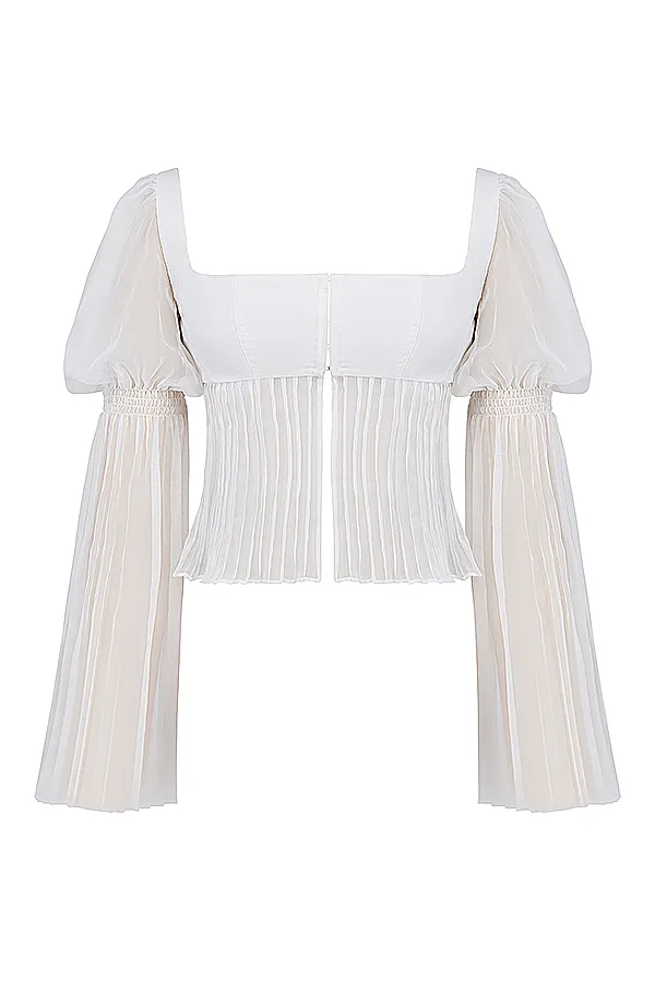 House Of CB LucieWhite Pleated Top White Women Tops
