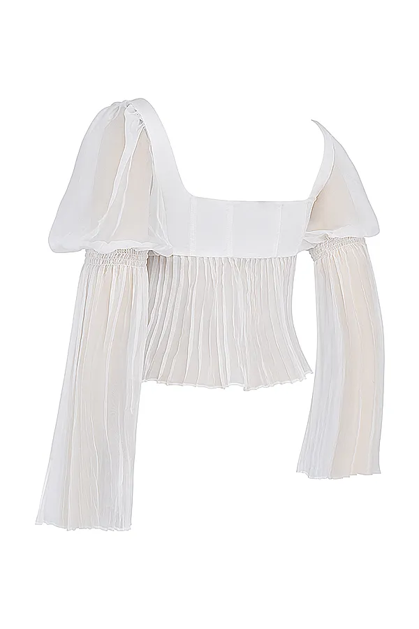 House Of CB LucieWhite Pleated Top White Women Tops