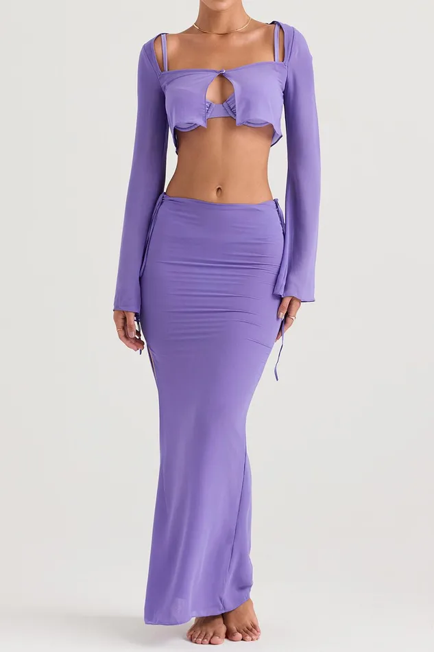 House Of CB MarseilleViolet Cover Up Top Violet Women