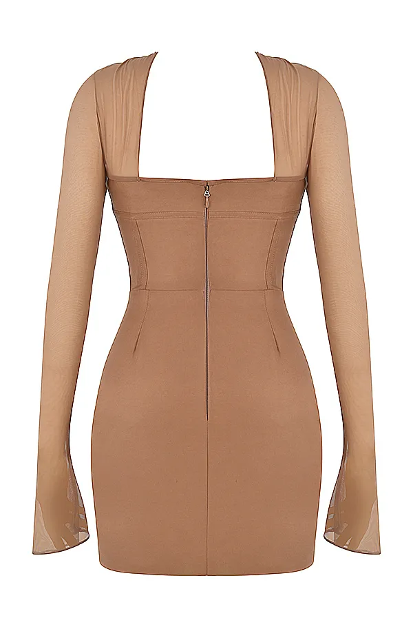 House Of CB MayaraMocha Structured Corset Mini Dress 8211 SALE Mocha Women Corset Dresses