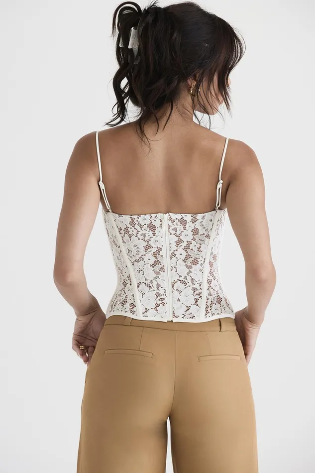 House Of CB MilaIvory Lace Underwired Corset Ivory Women Corsets