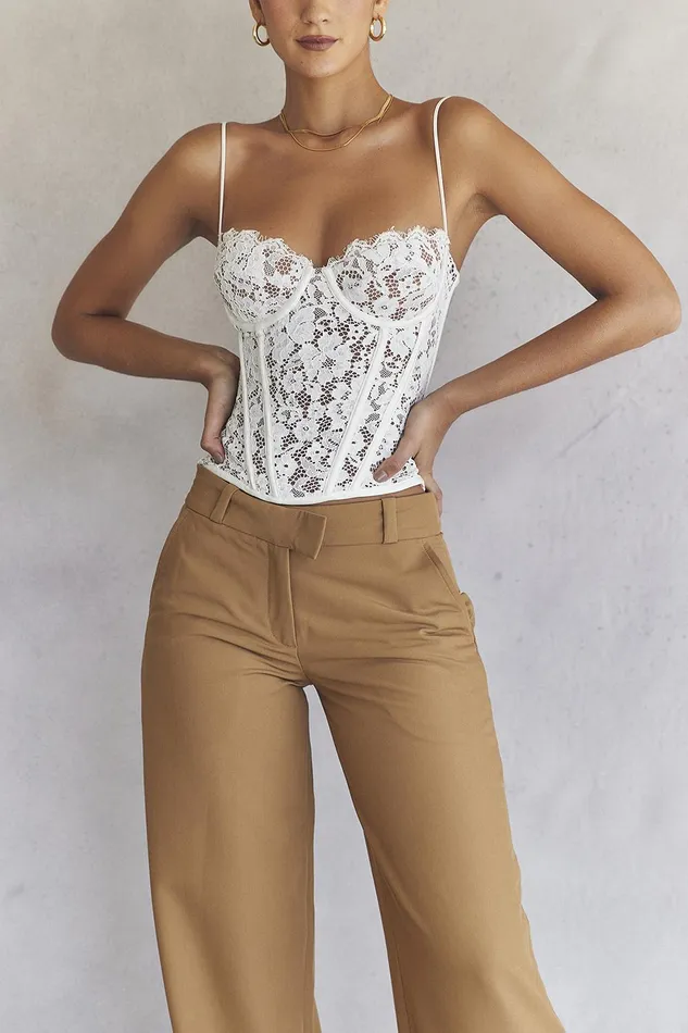 House Of CB MilaIvory Lace Underwired Corset Ivory Women Corsets
