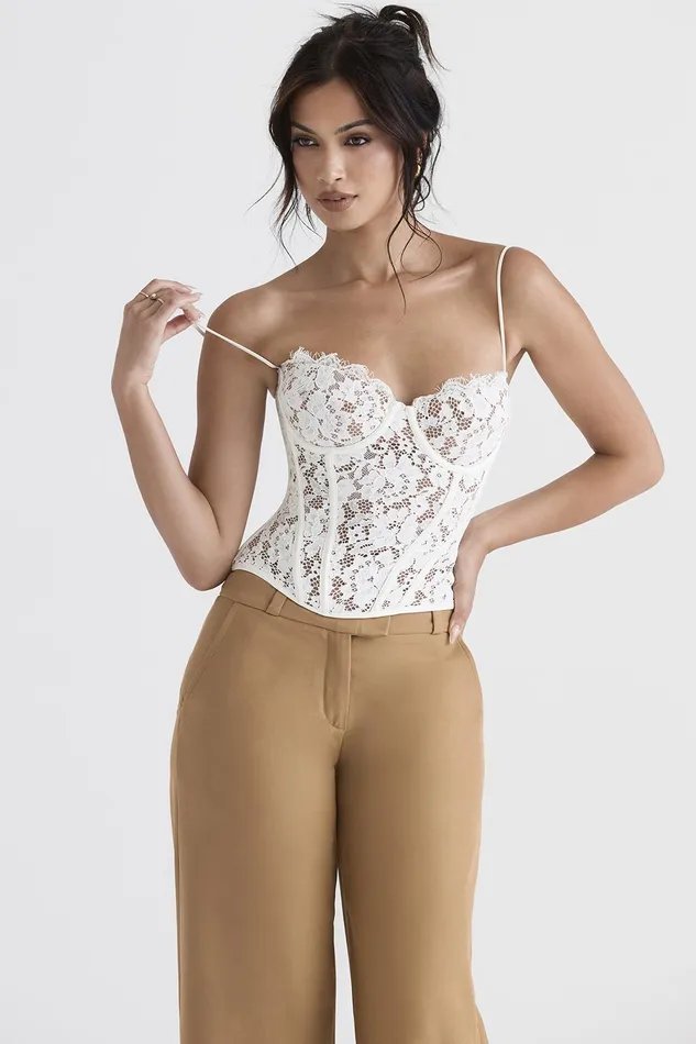 House Of CB MilaIvory Lace Underwired Corset Ivory Women Corsets