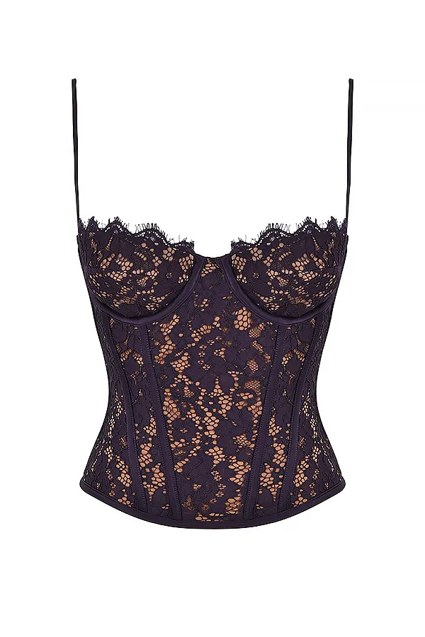House Of CB MilaNight Shade Lace Underwired Corset 8211 SALE Night Women Corsets