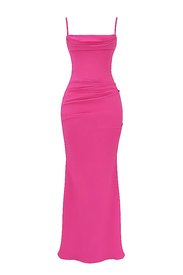 House Of CB MilenaHot Pink Corset Maxi Dress 8211 SALE Hot Women Corset Dresses