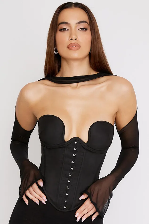 House Of CB MinaBlack Structured Corset 8211 SALE Black Women Corsets