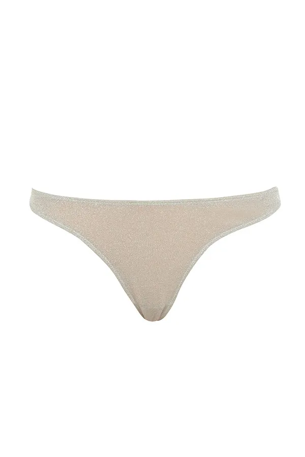 House Of CB MinxSilver Lurex Triangle Brief 8211 SALE Silver Women