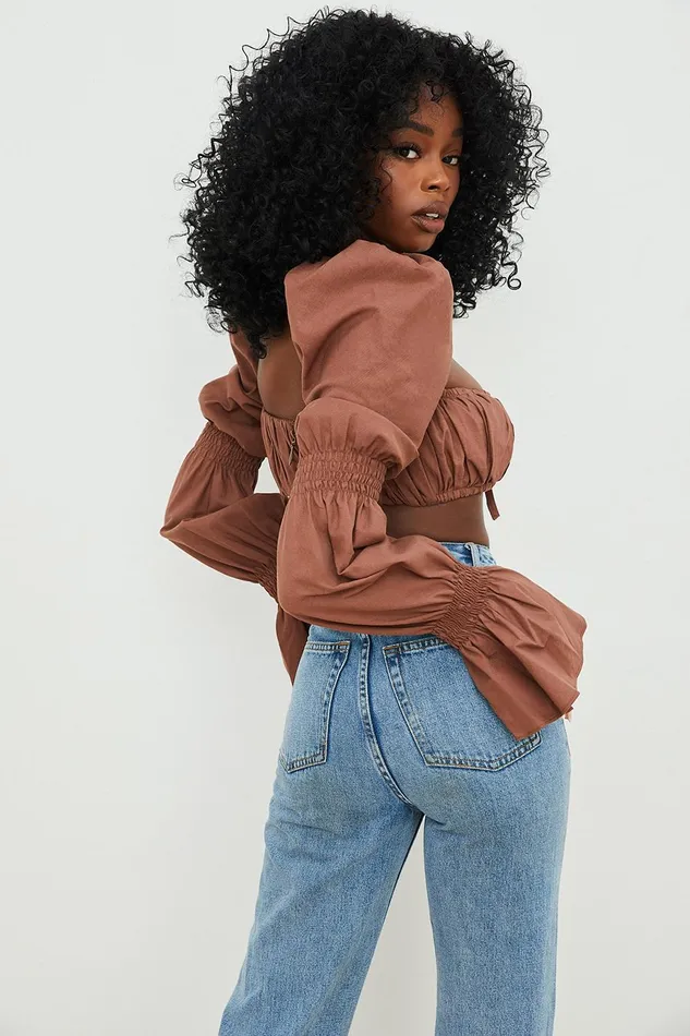 House Of CB MollyChocolate Shirred Top 8211 SALE Chocolate Women Tops