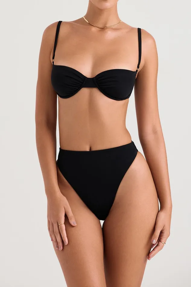 House Of CB MonacoBlack Underwired Bikini Top Black Women