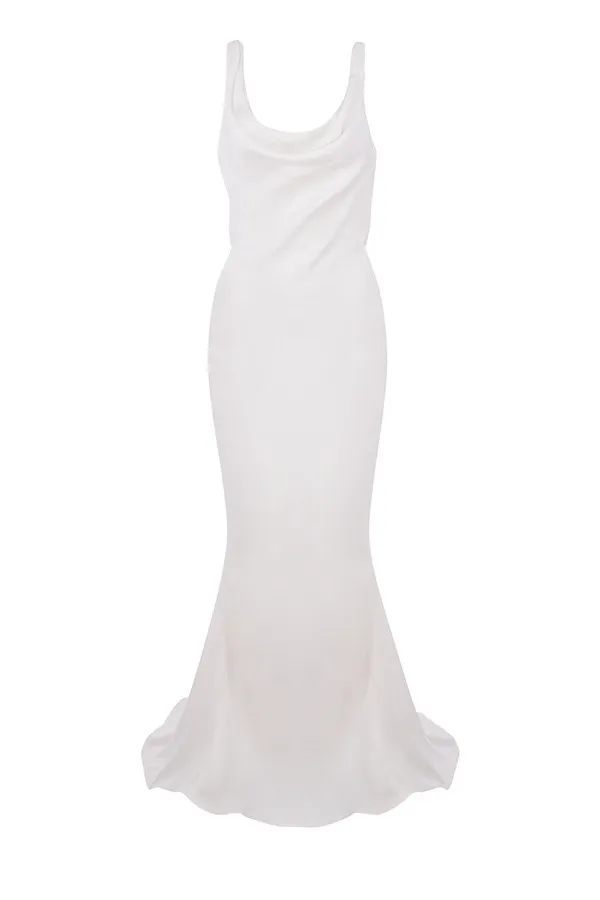House Of CB OdetteIvory Draped Back Bridal Gown 8211 Limited Edition Ivory Women Maxi Dresses
