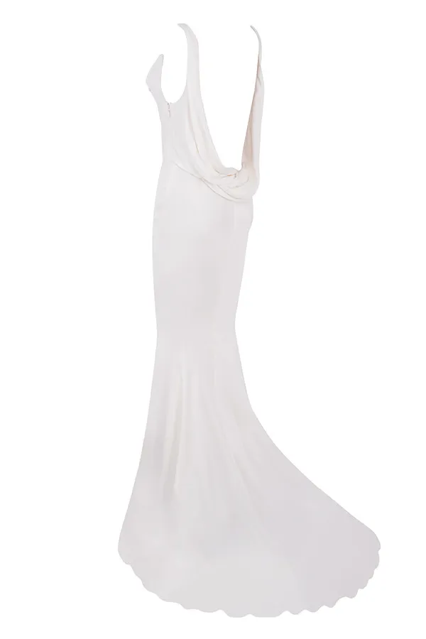 House Of CB OdetteIvory Draped Back Bridal Gown 8211 Limited Edition Ivory Women Maxi Dresses