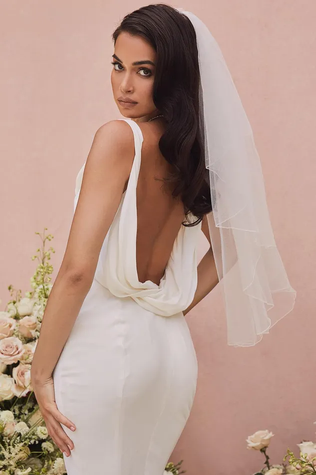 House Of CB OdetteIvory Draped Back Bridal Gown 8211 Limited Edition Ivory Women Maxi Dresses