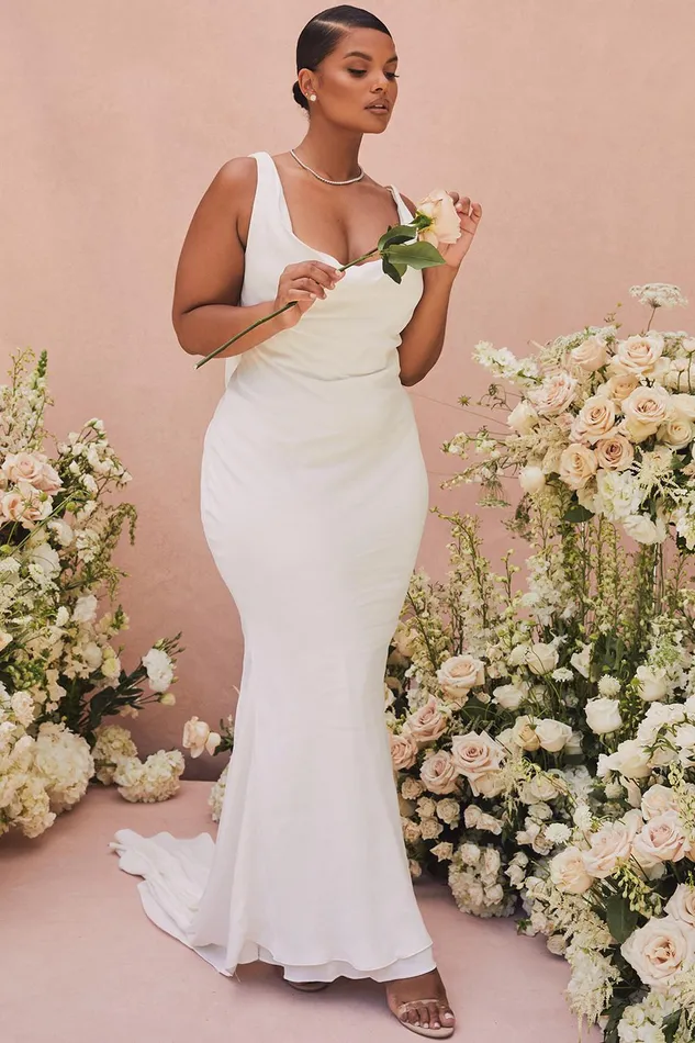 House Of CB OdetteIvory Draped Back Bridal Gown 8211 Limited Edition Ivory Women Maxi Dresses