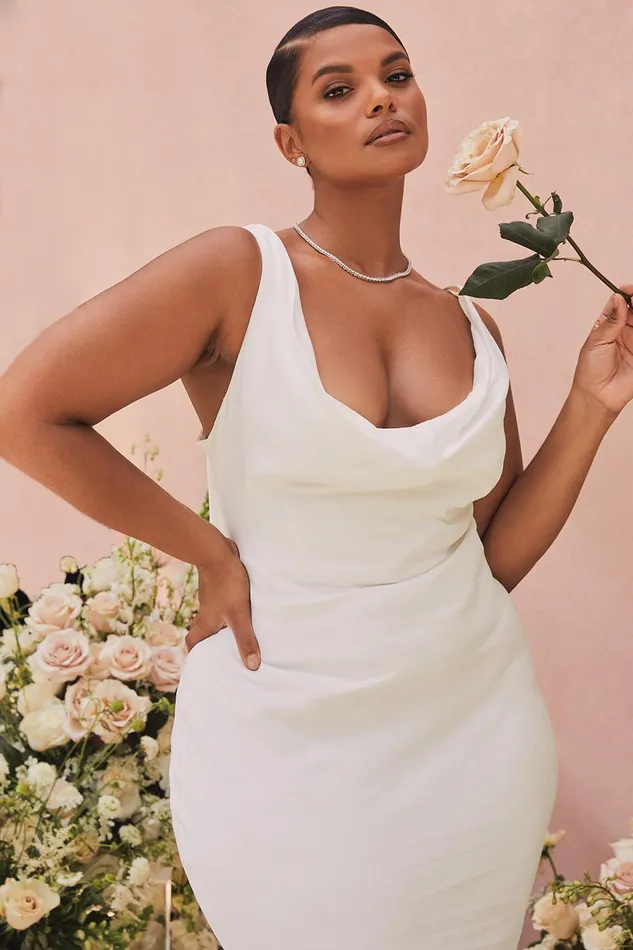 House Of CB OdetteIvory Draped Back Bridal Gown 8211 Limited Edition Ivory Women Maxi Dresses