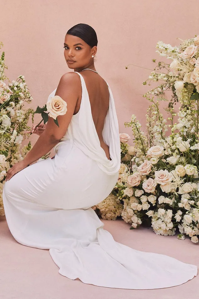 House Of CB OdetteIvory Draped Back Bridal Gown 8211 Limited Edition Ivory Women Maxi Dresses