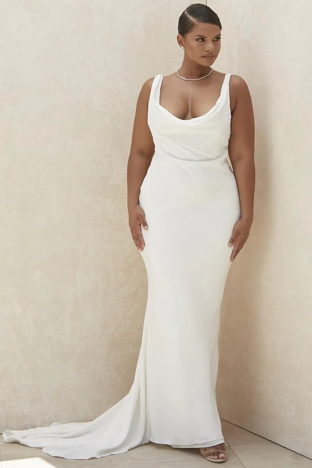 House Of CB OdetteIvory Draped Back Bridal Gown 8211 Limited Edition Ivory Women Maxi Dresses