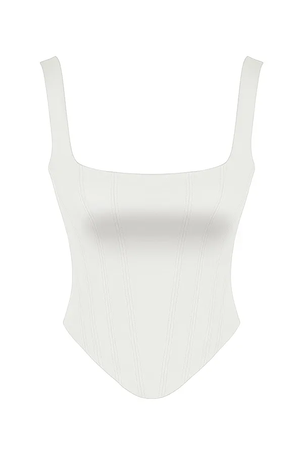 House Of CB RafaIvory Satin Longline Corset Ivory Women Corsets