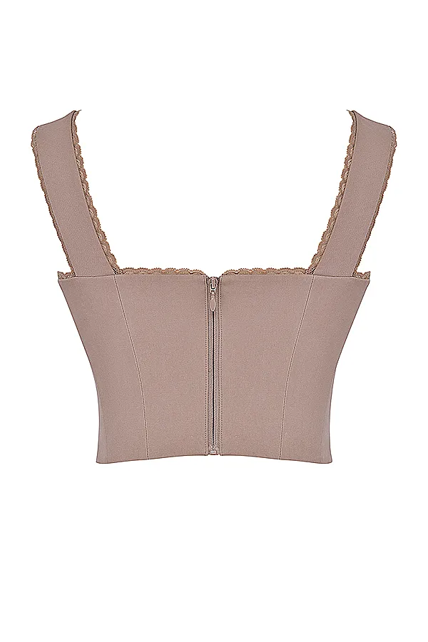 House Of CB RobynMushroom Lace Trim Corset Mushroom Women Tops