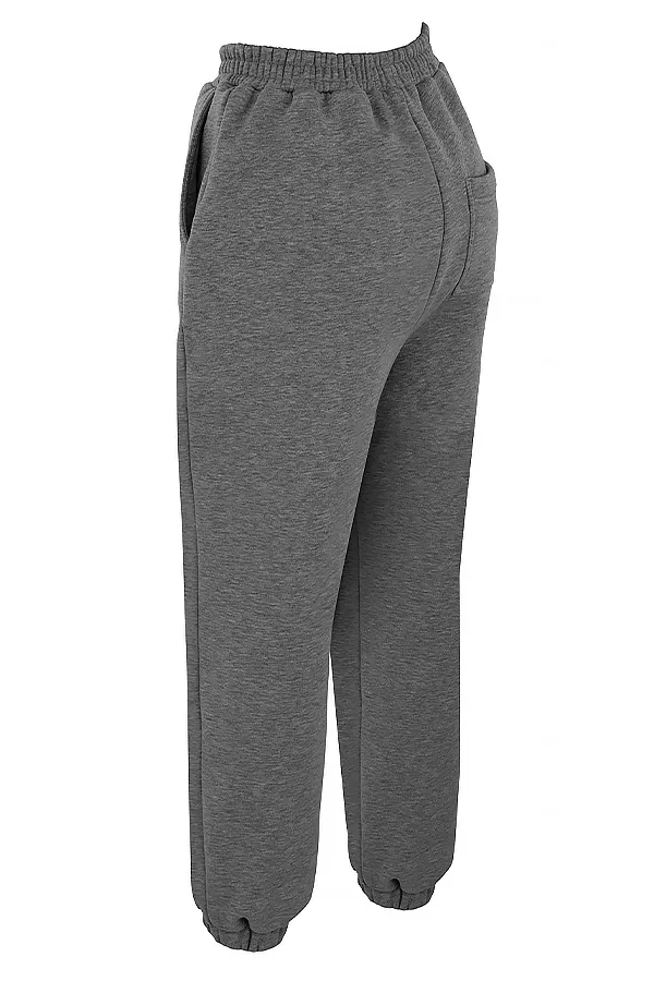 House Of CB SkyDark Grey Fleece Back Jogging Trousers Dark Women Sweats