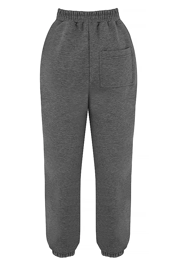 House Of CB SkyDark Grey Fleece Back Jogging Trousers Dark Women Sweats