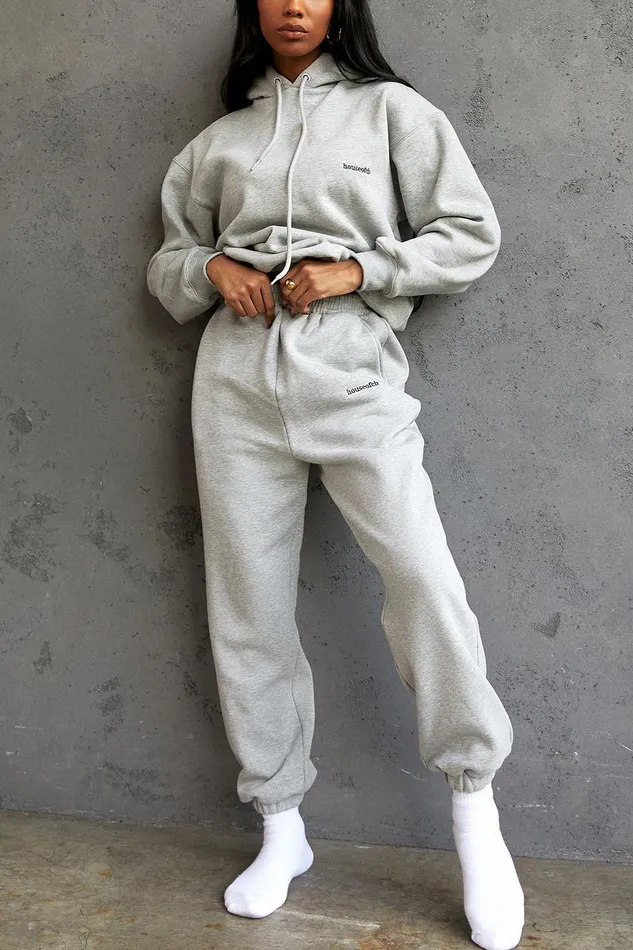 House Of CB SkyGrey Fleece Back Jogging Trousers Grey Women Sweats