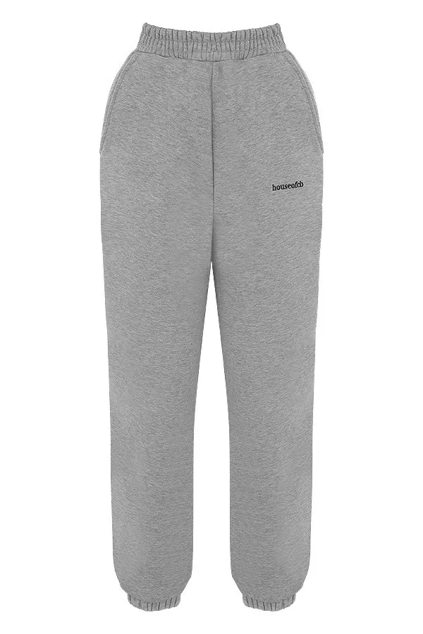 House Of CB SkyGrey Fleece Back Jogging Trousers Grey Women Sweats