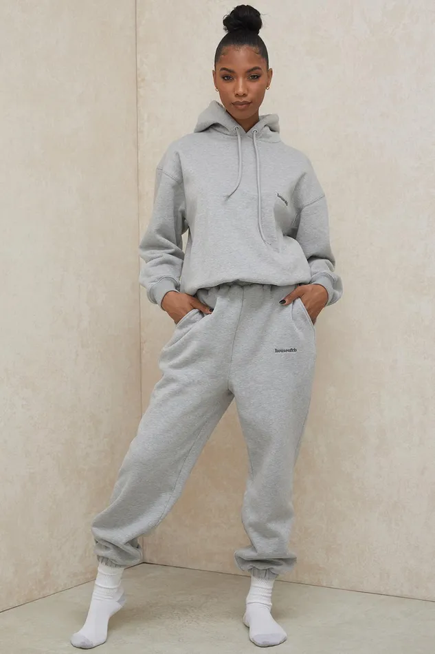 House Of CB SkyGrey Fleece Back Jogging Trousers Grey Women Sweats