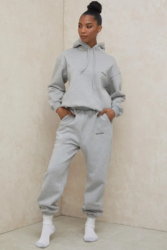 House Of CB SkyGrey Fleece Back Jogging Trousers Grey Women Sweats