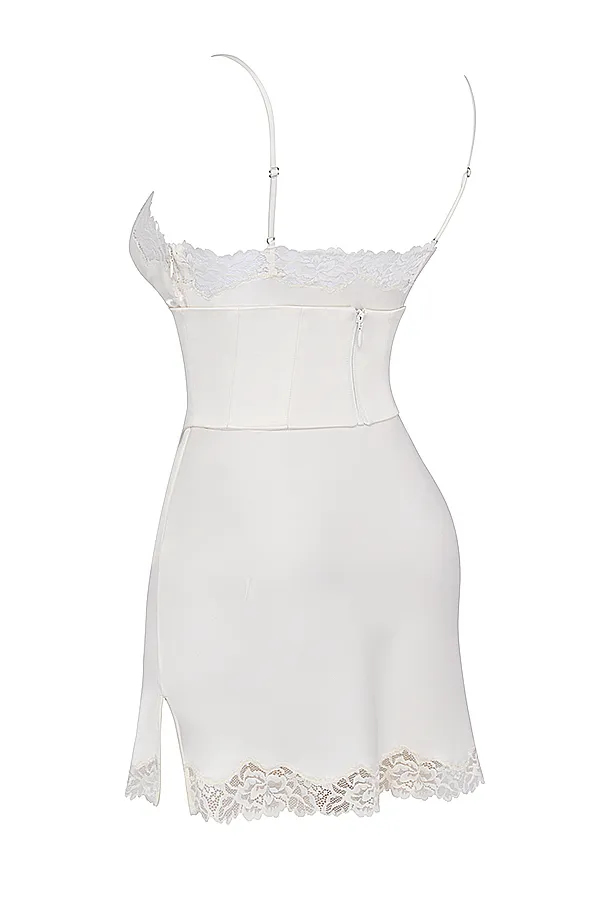 House Of CB SorayaIvory Satin Slip Dress 8211 SALE Ivory Women Corset Dresses
