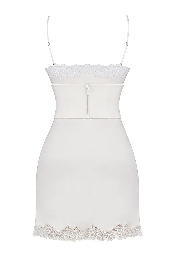 House Of CB SorayaIvory Satin Slip Dress 8211 SALE Ivory Women Corset Dresses